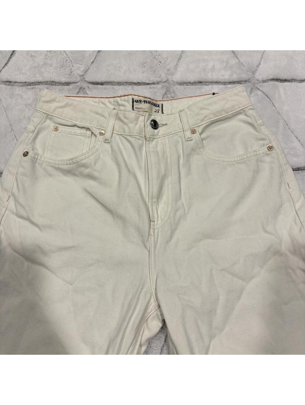 We The Free Classic White Denim Jeans Women Size 28 Cotton Casual Straight Fit